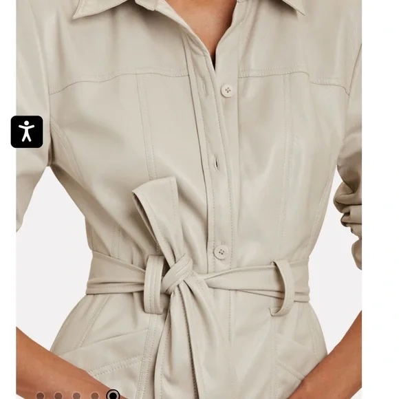 Jonathan Simkhai standard Karlee vegan leather belted waist tie mini dress - Picture 7 of 8